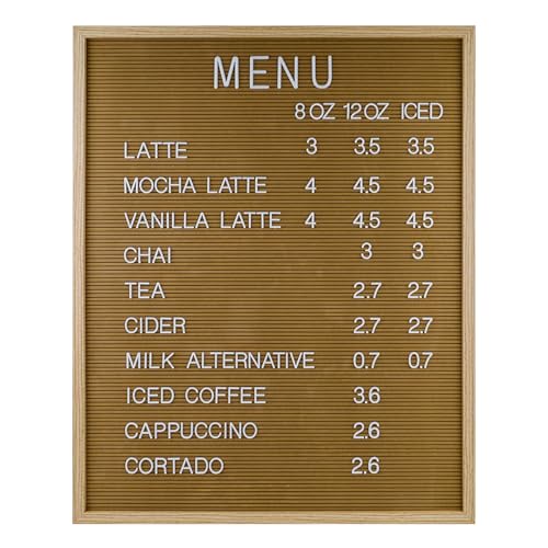 C CRYSTAL LEMON Letter Board 24 * 30 Inch - Cappuccino - 966 Felt Letters - Large Letter Board Sign - Menütafel für Restaurant oder Food Truck - Tafel mit Buchstaben wechselbar - Filz Briefbrett C CRYSTAL LEMON Letter Board 24 * 30 Inch - Cappuccino - 966 Felt Letters - Large Letter Board Sign - Menütafel für Restaurant oder Food Truck - Tafel mit Buchstaben wechselbar - Filz Briefbrett von C CRYSTAL LEMON