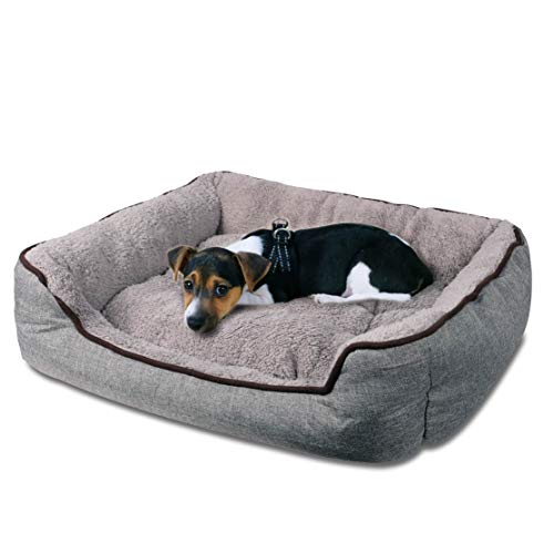 C-Collection Hundebett | Hundekissen | Hundesofa | Hundekorb mit Wendekissen Verschiedene Größen und Farben ((S) 58 x 46 cm Außenmaß, grau) von CCollection