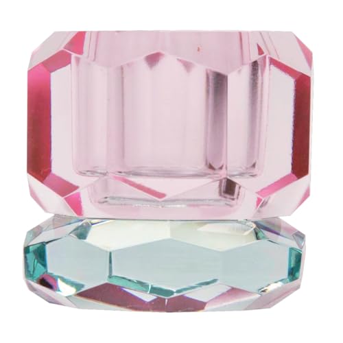 C'EST BON | Kristallhalter | Kerzenhalter | hellrot, hellminze | 4,5 x 4,5 x 4,5 cm von C'EST BON