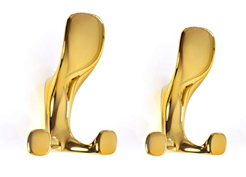 C-G 2 Wandhaken Gold glänzend Metall Handtuchhalter Garderobenhalter Kleiderhaken von C-G