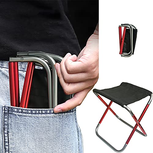 C Hello Cloud Camping-Klapphocker, Mini-Outdoor-Klappstuhl, tragbar, leicht, Klapphocker für Angeln, Camping, Reisen, Wandern, Strand, Garten, Grillen, mit Tragetasche in 3 Größen (klein) von C hello cloud