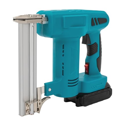 2-in-1 Akku Tacker Nagelpistole 21V Akku Nagler Elektrotacker Nagelpistole mit Akku und Ladegerät, Ideal für Dekoration, Möbelbau (Blau) von C-Juzarl