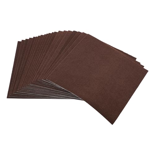 20 Stück Selbstklebende Teppichfliesen 50x50cm Teppichbeläge Strapazierfähiger Teppiche Bodenbelag Teppichboden für Büro, Wohnzimmer, Schlafzimmer (Braun) von C-Juzarl