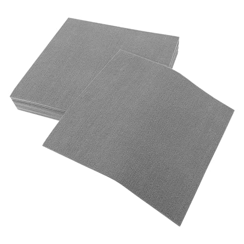 20 Stück Teppichfliesen Strapazierfähig Bodenfliesen Teppich mit Klebepatch 50 * 50cm für Alle Bereiche Haus Büro Schlafzimmer Anti-Rutsch 5 m² Grau von C-Juzarl
