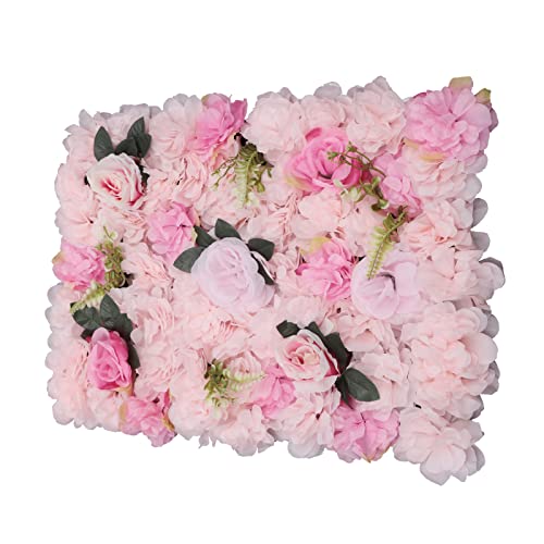 C-Juzarl 12 Stück Künstliche Blumenwand Rosenwand Hochzeit Hintergrund Dekor Rosa 40x60cm Hochzeitsdeko Blumen Wandpanel (Stil 2) von C-Juzarl
