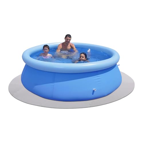 C-Juzarl 6mm Whirlpool Unterlage rund 196cm | Bodenschutzmatte für Outdoor Whirlpools | Whirlpoolmatte Poolunterlage Pool Untergrund Bodenschutz (Grau) von C-Juzarl
