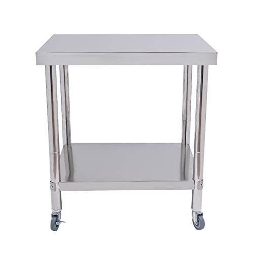 C-Juzarl Arbeitstisch Küche 76 * 60 * 85cm Edelstahl Küchentisch mit Ablage und Rollen, Gastro 2 Lagiger Zubereitungstisch Edelstahl Gastro Tisch Küchentisch Edelstahltisch,300kg C-Juzarl Arbeitstisch Küche 76 * 60 * 85cm Edelstahl Küchentisch mit Ablage und Rollen, Gastro 2 Lagiger Zubereitungstisch Edelstahl Gastro Tisch Küchentisch Edelstahltisch,300kg von C-Juzarl