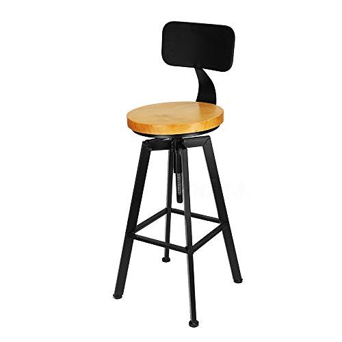 C-Juzarl Barhocker, 2er Set, Barstühle, Küchenstühle mit Metallgestell, Küchenstühle mit Rückenlehne Holz Barhocker für Wohnzimmer oder Küche von C-Juzarl