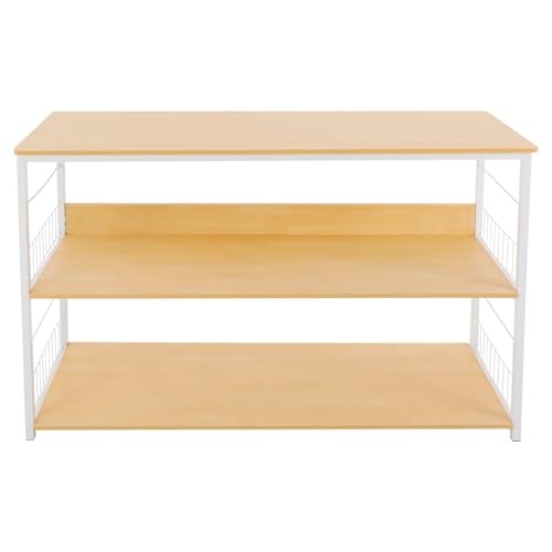 C-Juzarl Bücherregal 2 Ebenen Standregal für Wohnzimmer Arbeitszimmer Schlafzimmer Küche Wohnzimmerregal Würfelregal Offenes Regal, 120x40x80cm (Holzfarbe) von C-Juzarl