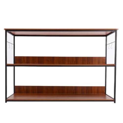 C-Juzarl Bücherregal 2 Ebenen Standregal für Wohnzimmer Arbeitszimmer Schlafzimmer Küche Wohnzimmerregal Würfelregal Offenes Regal, 120x40x80cm (Rotbraun) von C-Juzarl