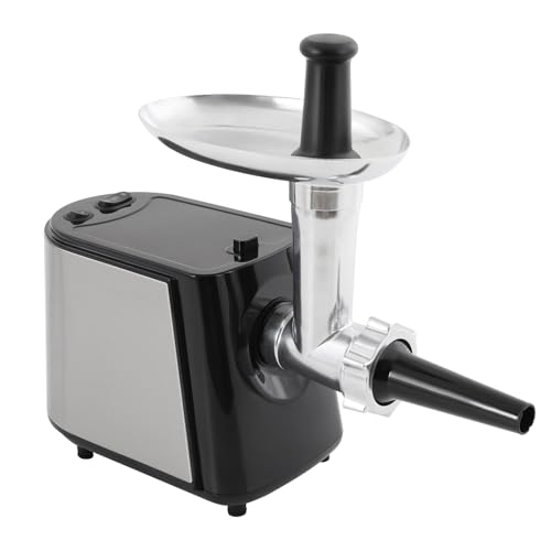 C-Juzarl Fleischwolf Elektrisch, Wurstaufsatz, 3 Edelstahl Loch-Scheiben (3, 5, 7mm), Wurstfüller, Durchlaufschnitzler, 350W von C-Juzarl