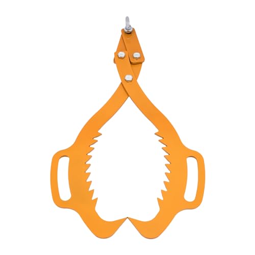 C-Juzarl Forstzange für Baumstämme bis 520 mm, mit 500 kg Zugkraft, Holzzange Zugkraft Hebezange Holzgreifer Packzange Forstzange Handpackzange (Gelb) von C-Juzarl