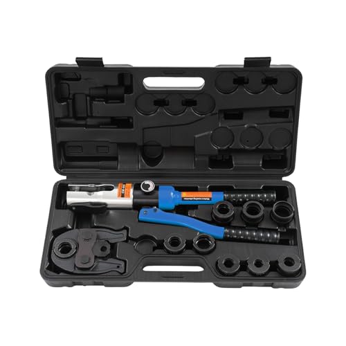 C-Juzarl Hydraulische Presszange, Rohrpresszange mit V-Kontur und TH-Kontur, Crimpzange-Pressset V12-15-18-22-28 und TH16-20-26-32, 10T (Blau) von C-Juzarl