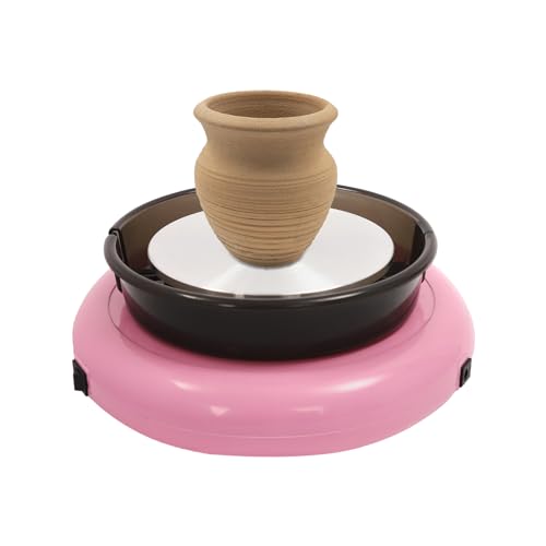 C-Juzarl Mini Töpferscheibe Elektrisch, 180RPM 15CM Professionelle Töpferscheibe Keramik Clay Maschine mit Töpferwerkzeugen für Erwachsene, Töpferanfänger, Töpferstudio (Rosa) von C-Juzarl