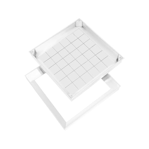 C-Juzarl Schachtabdeckung Aluminium Eingebettete Schachtdeckel mit Rahmen, Auspflasterbare Quadratische Kanaldeckel Unsichtbare Inspektionsdeckel Gullideckel (Silber, 50 * 50) von C-Juzarl