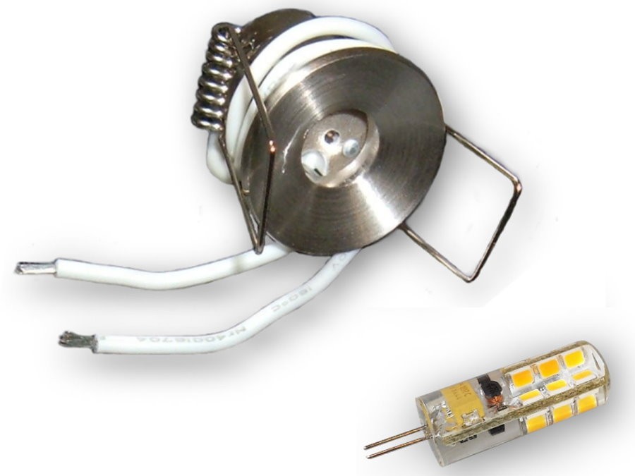 10er Set 2W-140LM G4 LED Sternchen 30mm alu geb. (inkl. SCH-30W Trafo) von C-Light GmbH