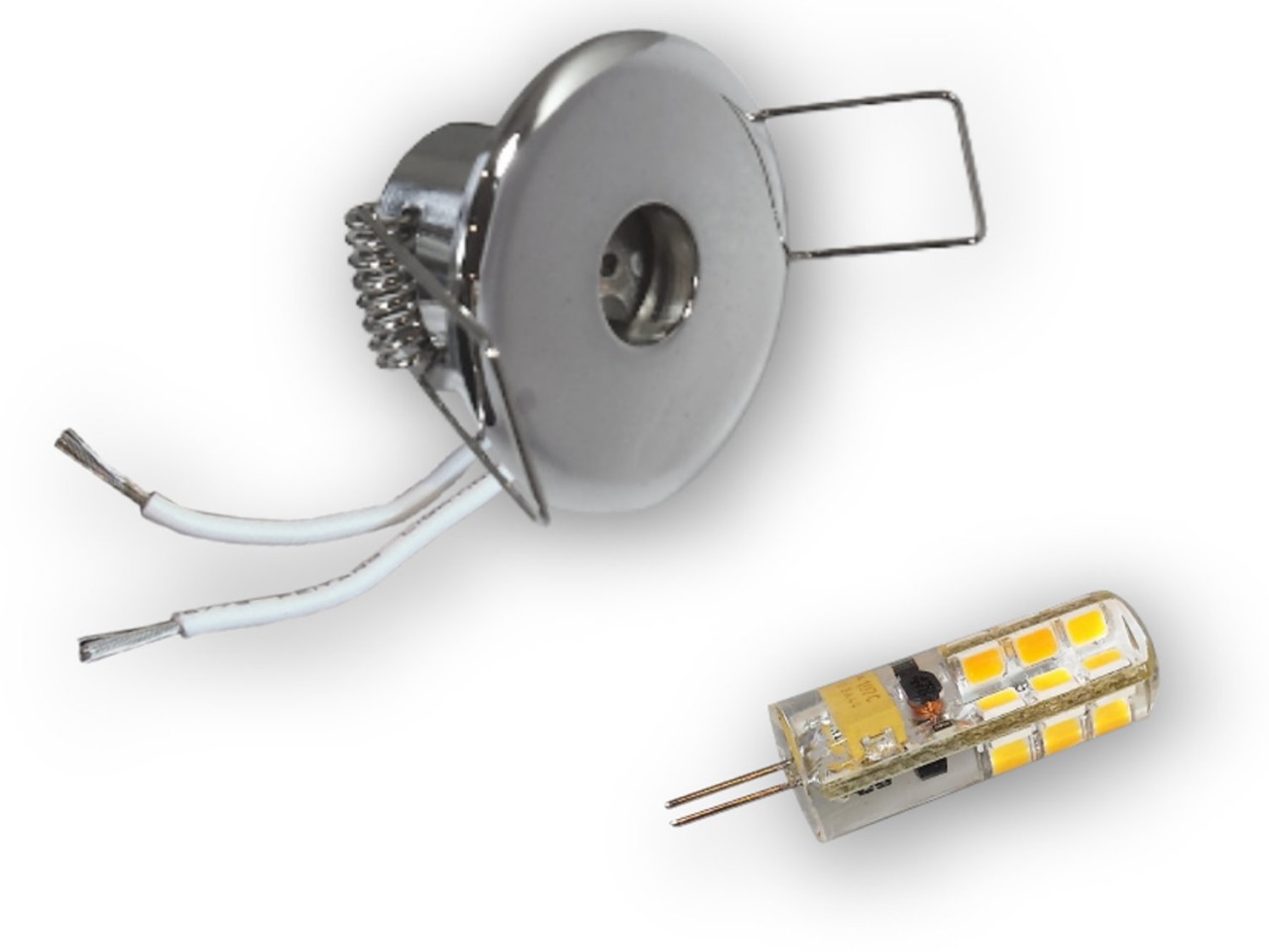 10er Set - 2W-140LM G4 LED Sternchen 40mm chrom glänzend (inkl. SCH-30W Trafo) von C-Light GmbH