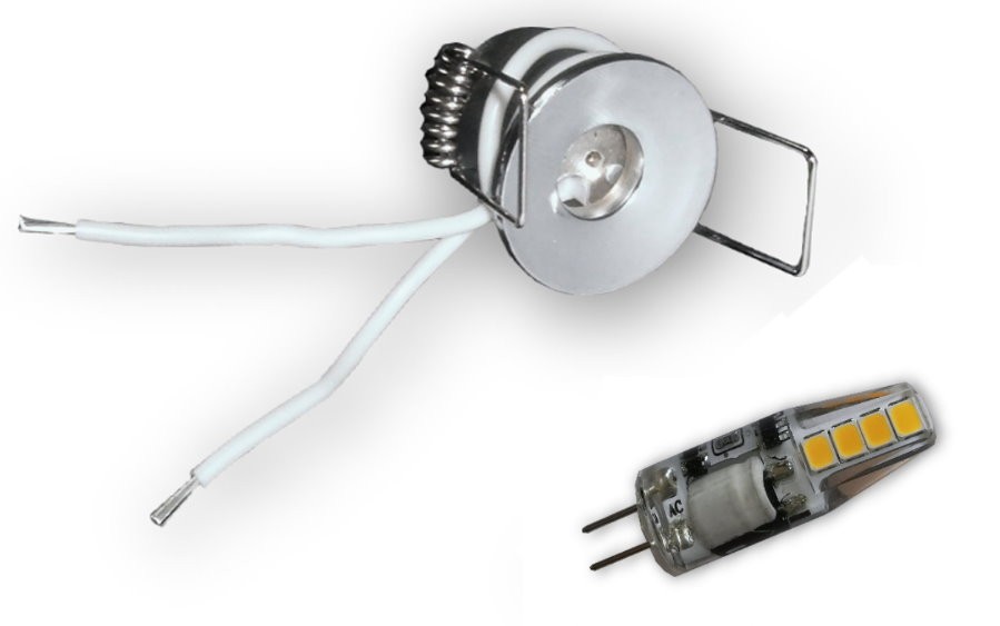 10er Set - 2W-ME G4 LED Sternchen 30mm chrom (inkl. SCH-30W Trafo) von C-Light GmbH