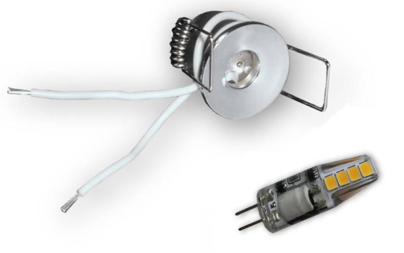 10er Set - 2W-ME G4 LED Sternchen 30mm chrom (inkl. SCH-30W Trafo) von C-Light GmbH