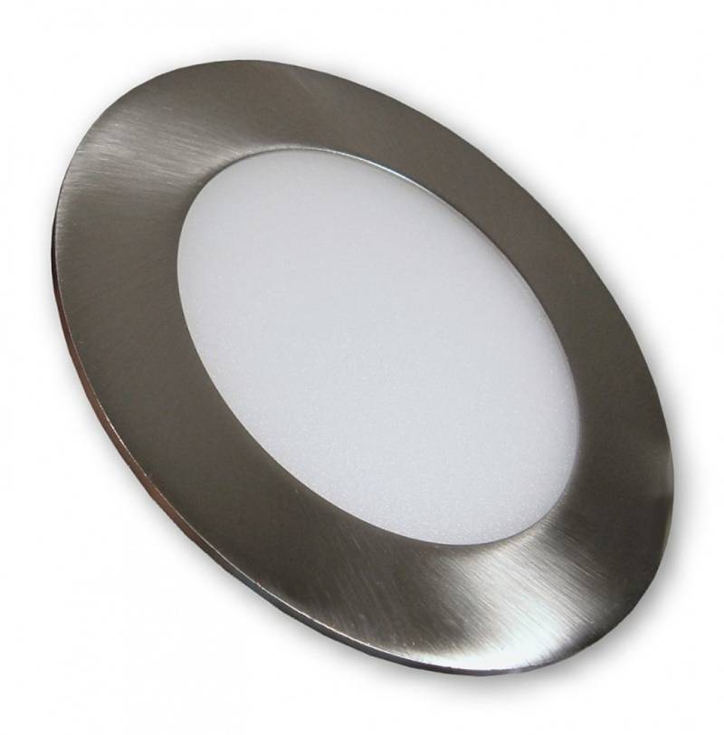 6 W - LED mini Panel Einbaulampe 230V rund - alu gebürstet von C-Light GmbH