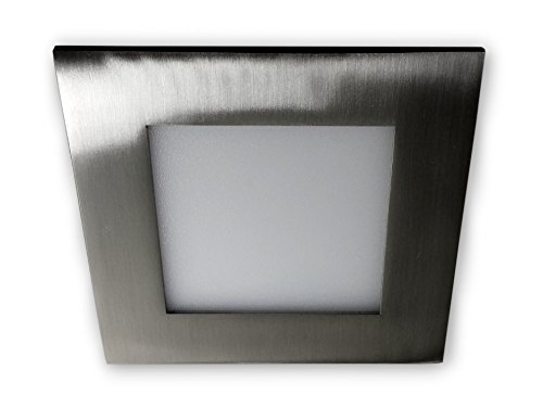 LICHT DISCOUNT LED Einbaupanel | Einbaulampe 230V eckig alu gebürstet | Deckenleuchte Panel Deckenlampe 6W 2800K warmweiß | Lichtpanel flach von LICHT DISCOUNT