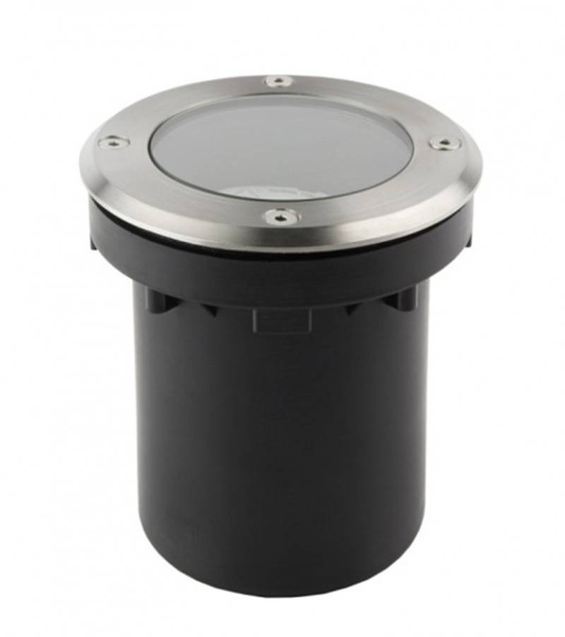 Edelstahl Bodeneinbaustrahler 230 V Rund IP65 GU10 mit Durchgangsverdrahtung von C-Light GmbH
