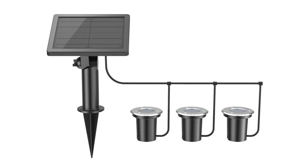 Edelstahl LED Solar Boden Leuchten Set HY26WSR801 von C-Light GmbH
