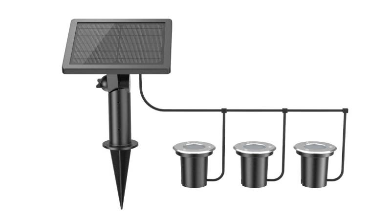 Edelstahl LED Solar Boden Leuchten Set HY26WSR801 von C-Light GmbH
