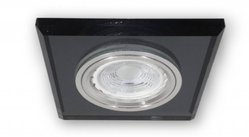 Flacher 230V LED Glas Spot S1371BK GU10-Modul 4,5W warmweiss von C-Light GmbH
