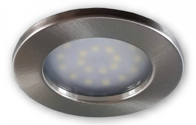 Flacher LED Einbaustrahler 230 V alu gebürstet 9252 - 2 W warmweiss von C-Light GmbH