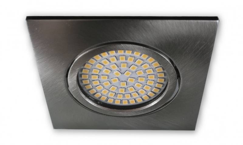 LED Spot 230V S0307 eckig alu gebürstet 3,5 W (WW) geringe Einbautiefe von C-Light GmbH