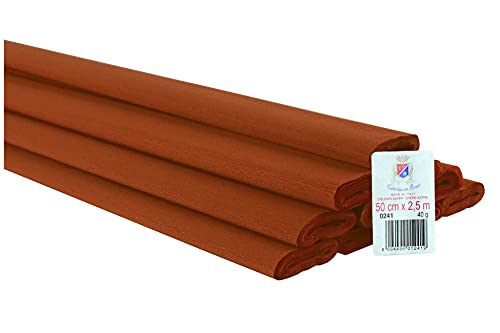 10 Rollen Krepppapier 40 g einfarbig braun Siena Erde von C R Cartotecnica Rossi