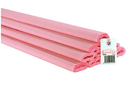 Crespata Papier, 40 g, einfarbig, Babyrosa, 10 Rollen von C R Cartotecnica Rossi