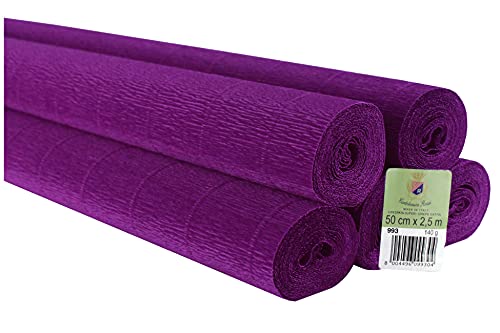 5 Rollen Krepppapier 140 g einfarbig lila von C R Cartotecnica Rossi