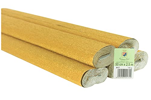 5 Rollen Krepppapier 140g Metallic Antikgold von C R Cartotecnica Rossi