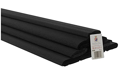 Crespata Papier, 40 g, einfarbig, Schwarz, 10 Rollen von C R Cartotecnica Rossi