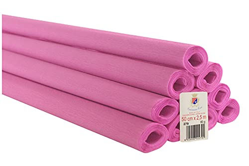 Crespata Papier, 60 g, einfarbig, schockierend, 10 Rollen von C R Cartotecnica Rossi