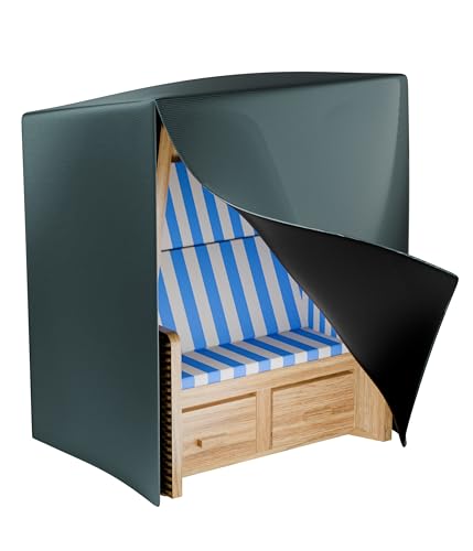 C S Cover Solutions Strandkorb Schutzhülle Winterfest | Passend für alle Strandkörbe (125 x 100 x 150/165 cm) mit Belüftungsfenster & Reißverschlüssen | UV-beständig, wasserdicht & Made in Europe von C S