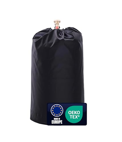 Cover Solutions® Gasflaschen Abdeckung 11kg Schwarz | pflegeleicht Dank Easy-Clean-Oberfläche | robust, wetterfest & UV-beständig Gasflaschen Schutzhülle | Öko-Tex Zertifiziert & Made in Europe von C S
