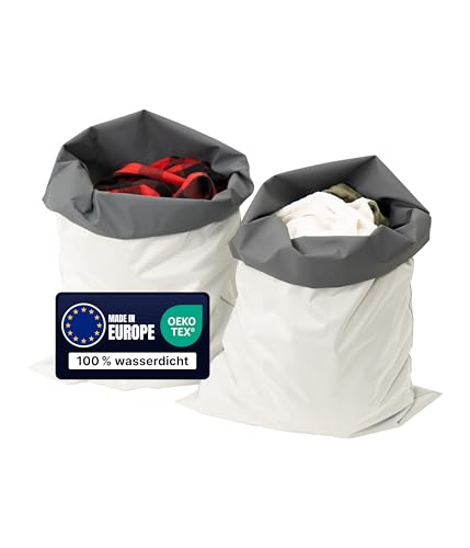 Cover Solutions® Wäschesack Reise 2er Set | wasserdicht auch an den Nähten dank Spezial-Schweißverfahren | PVC-frei, atmungsaktiv & mit Klickverschluss | Öko-Tex zertifiziert & Made in Europe von C S