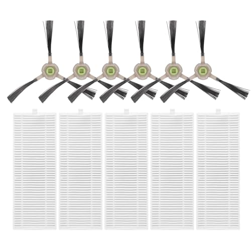 C-U Set mit 6 Seitenbürsten und 5 Hepa-Filtern, Zubehör-Set für Lefant LS1 Roboterstaubsauger von C-U
