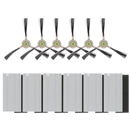 C-U 6 Seitenbürsten und 6 Hepa-Filter Zubehör-Set für Lefant M1 Roboter Staubsauger Bodenwischer von C-U