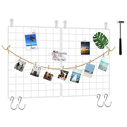 C&AHOME Foto Wandpaneel Drahtgitter Wandgitter Gitter Panel 2er Set Dekor Gitter Panel Foto Display Regale Haken Clips Hanf Kordel Hammer 15,7 Zoll × 11,8 Zoll Weiß UWWGM3402 W C&AHOME Foto Wandpaneel Drahtgitter Wandgitter Gitter Panel 2er Set Dekor Gitter Panel Foto Display Regale Haken Clips Hanf Kordel Hammer 15,7 Zoll × 11,8 Zoll Weiß UWWGM3402 W von C&AHOME