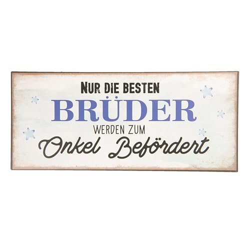 C&E Vintage Retro Blechschild, Modell NUR DIE BESTEN BRÜDER..., Material Metall, Maße 30 x 13 cm, Creme Vintage, ideal zur Geburt oder einfach Zuhause von C&E