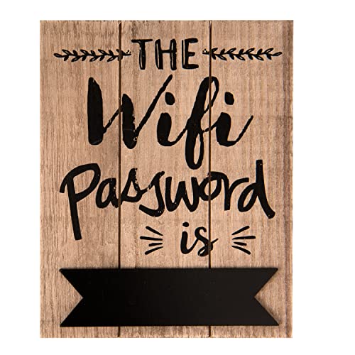 C&E WiFi Passwort Vintage Retro Schild, Modell The WiFi Password is, Material Holz, Maße 20x 16 cm, helles Holz mit Tafelfeld, ideal für Bar, Cafe, Teehaus, Cafeteria oder einfach Zuhause von C&E