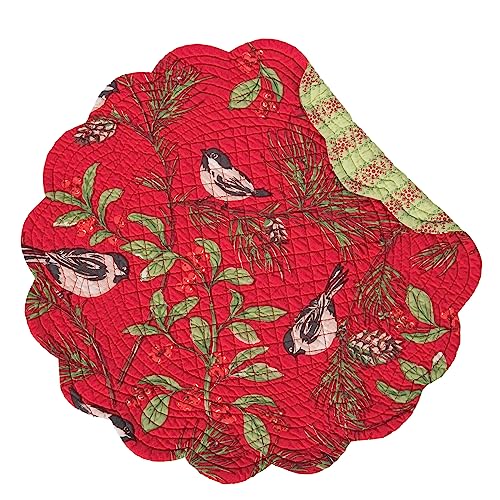 C&F Home, Set mit 4 Tischsets Tischuntersetzer, Chickadee rot, rund, mehrere von C&F Home