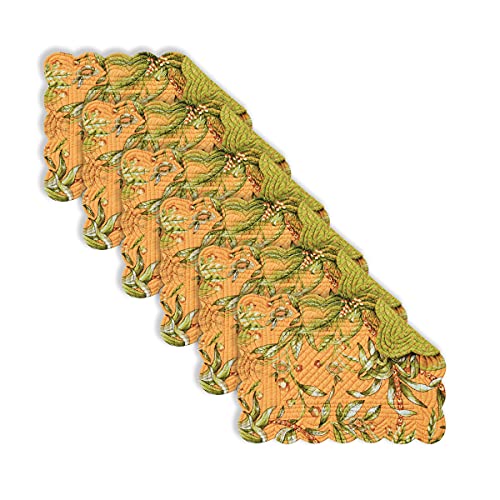Gesteppt 35,6 x 129,5 cm Tischläufer, Barbados sand Rectangular Placemat Set of 6 sunset orange von C&F Home
