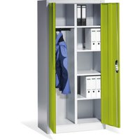 C+P Akten-Garderobenschrank Acurado mit Drehtüren, H1950xB930xT500mm Front Viridingrün Korpus Lichtgrau C+P Akten-Garderobenschrank Acurado mit Drehtüren, H1950xB930xT500mm Front Viridingrün Korpus Lichtgrau von C + P Möbelsysteme