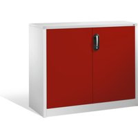 C+P Akten-Sideboard Acurado mit Drehtüren, 2 Ordnerhöhen, H1000xB1200xT400mm Front Rubinrot Korpus Lichtgrau von C + P Möbelsysteme