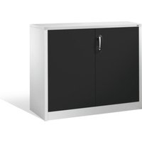 C+P Akten-Sideboard Acurado mit Drehtüren, 2 Ordnerhöhen, H1000xB1200xT400mm Front Schwarzgrau Korpus Lichtgrau von C + P Möbelsysteme